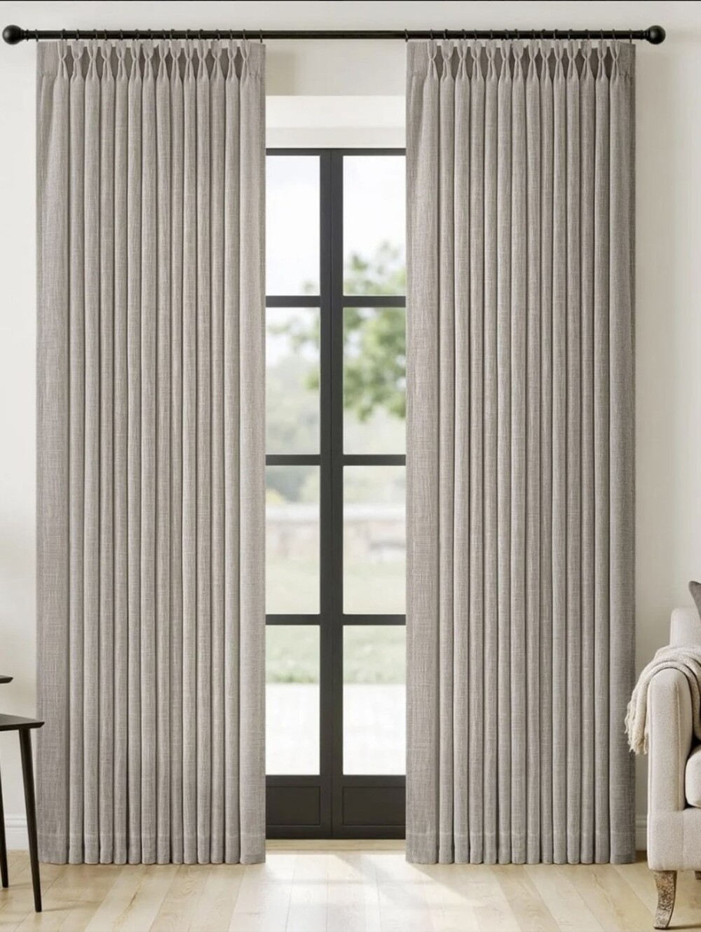 Neutral Beige Pleated Window Curtains - Home Accents 40×96